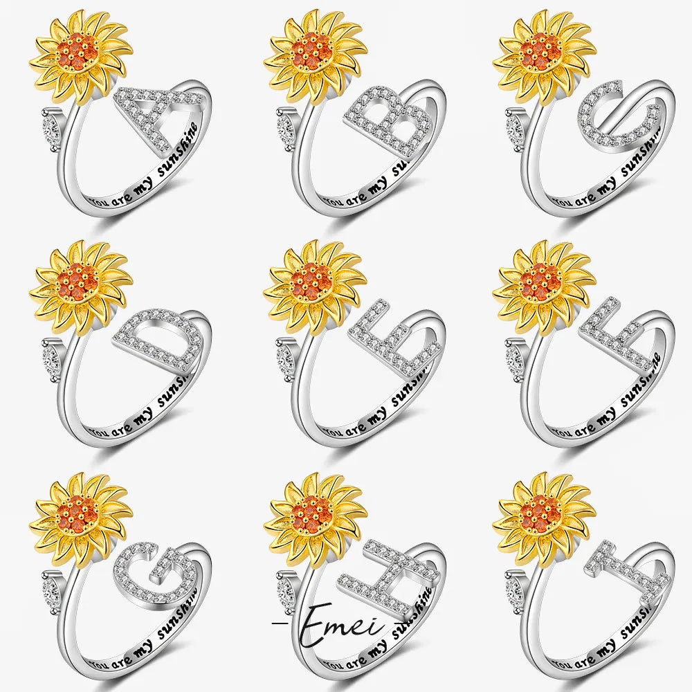 Sun Star Spinner Anxiety Rings