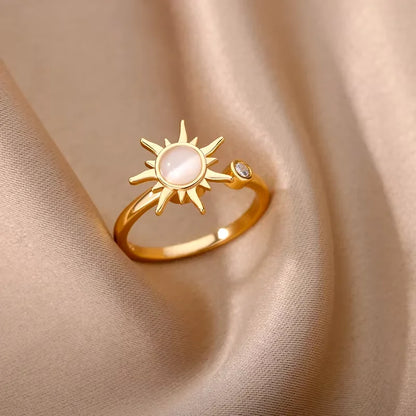 Sun Star Spinner Anxiety Rings